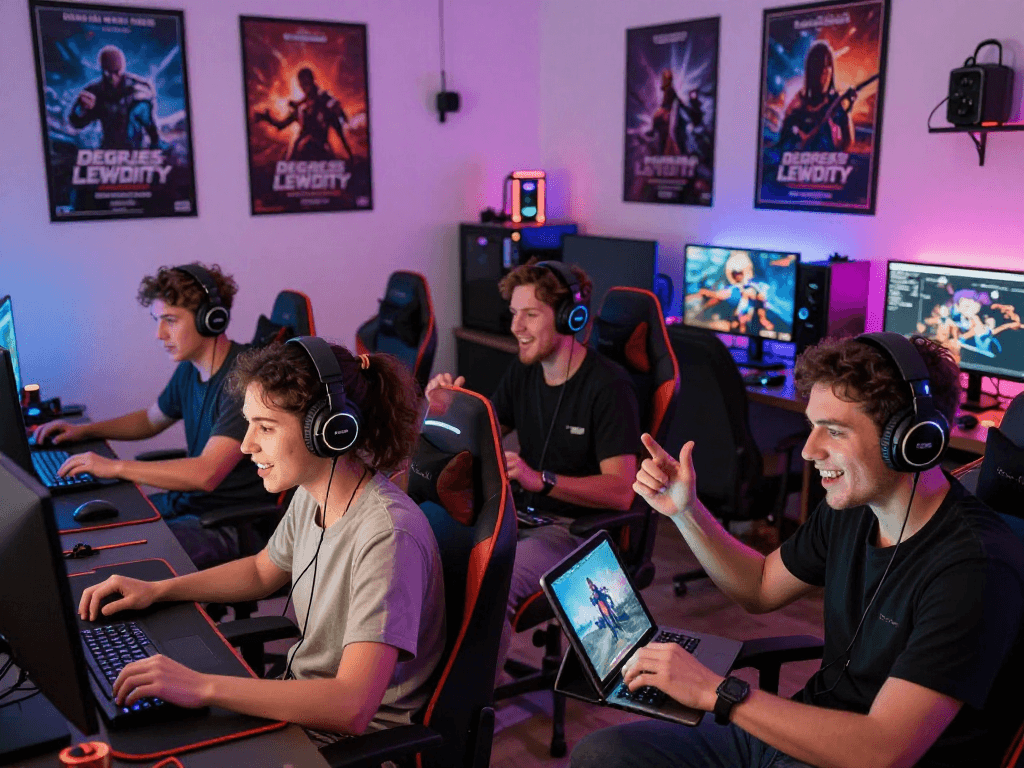 Players enjoying degrees of lewdity and other adult games in a cozy gaming setup.