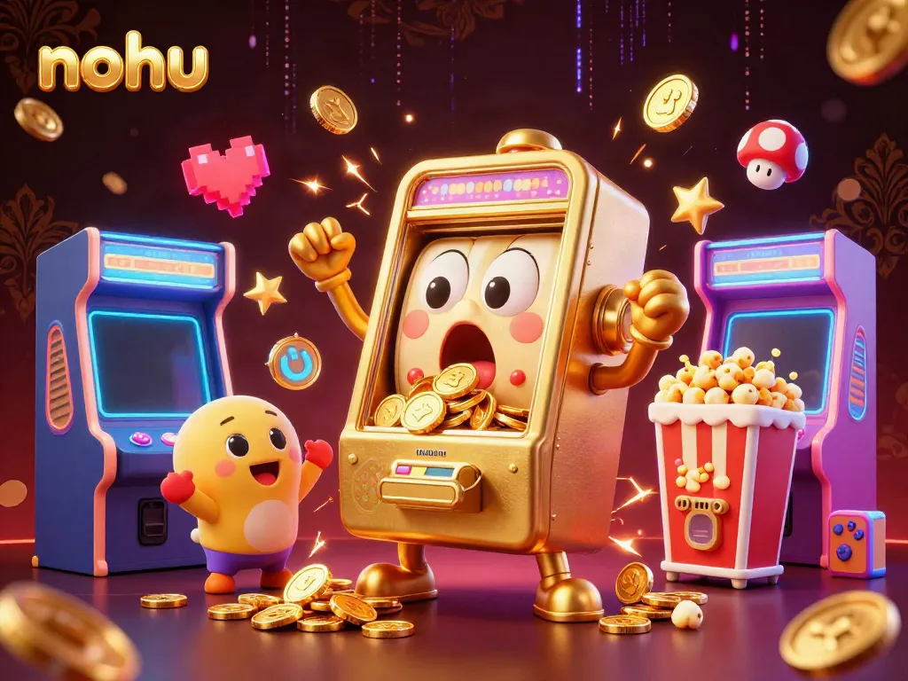 Experience thrilling nohu jackpots as colorful slot machines cheer in vibrant casino atmosphere.