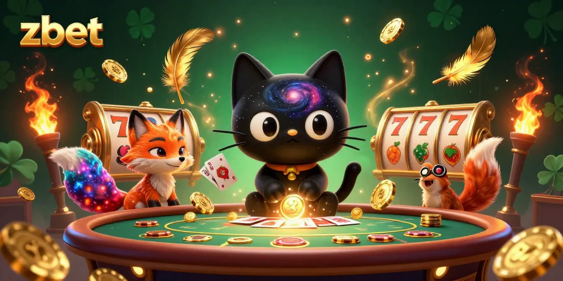 Join the cosmic fun at zbet casino with golden chips and vibrant gaming elements!