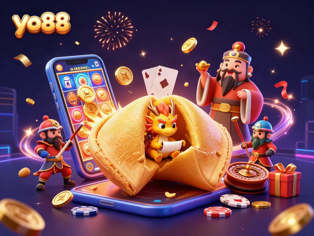 Experience thrilling wins at yo88 with a vibrant 3D casino scene featuring exciting games and rich rewards.