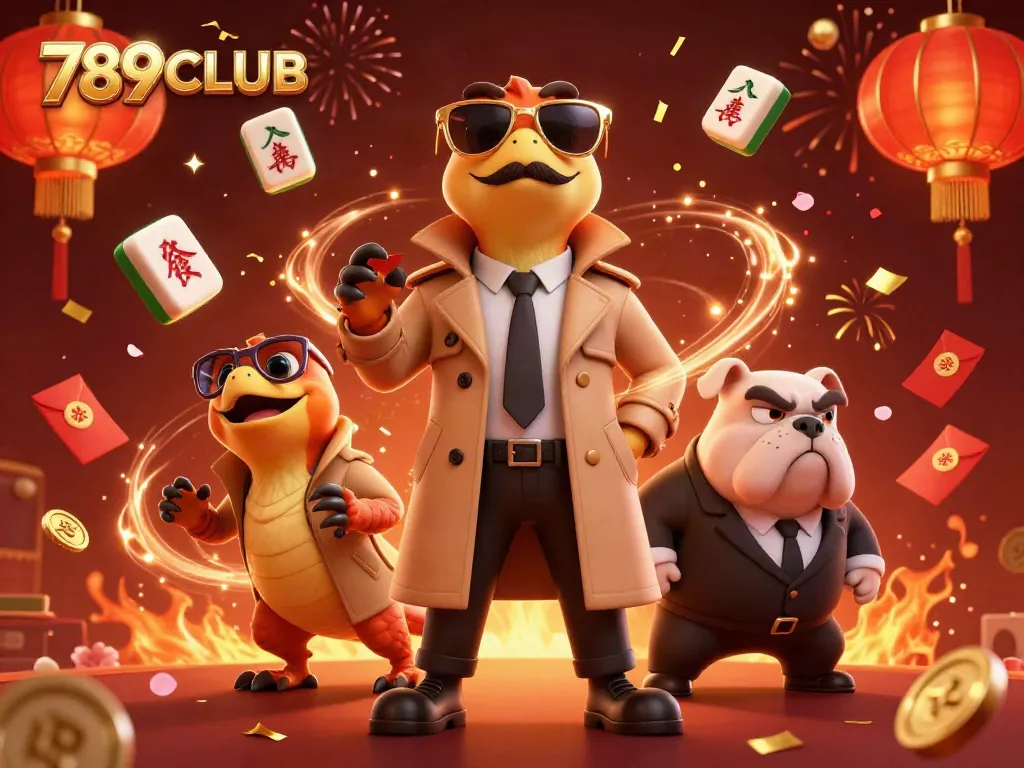 Engage in thrilling gameplay at 789CLUB with festive animations and vibrant characters in a casino setting.