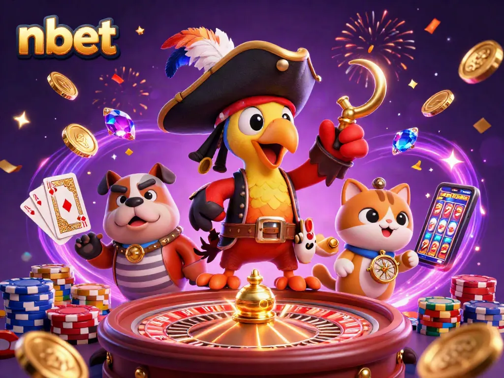 Nbet offers exhilarating gaming experiences with vibrant casino elements and fun characters.