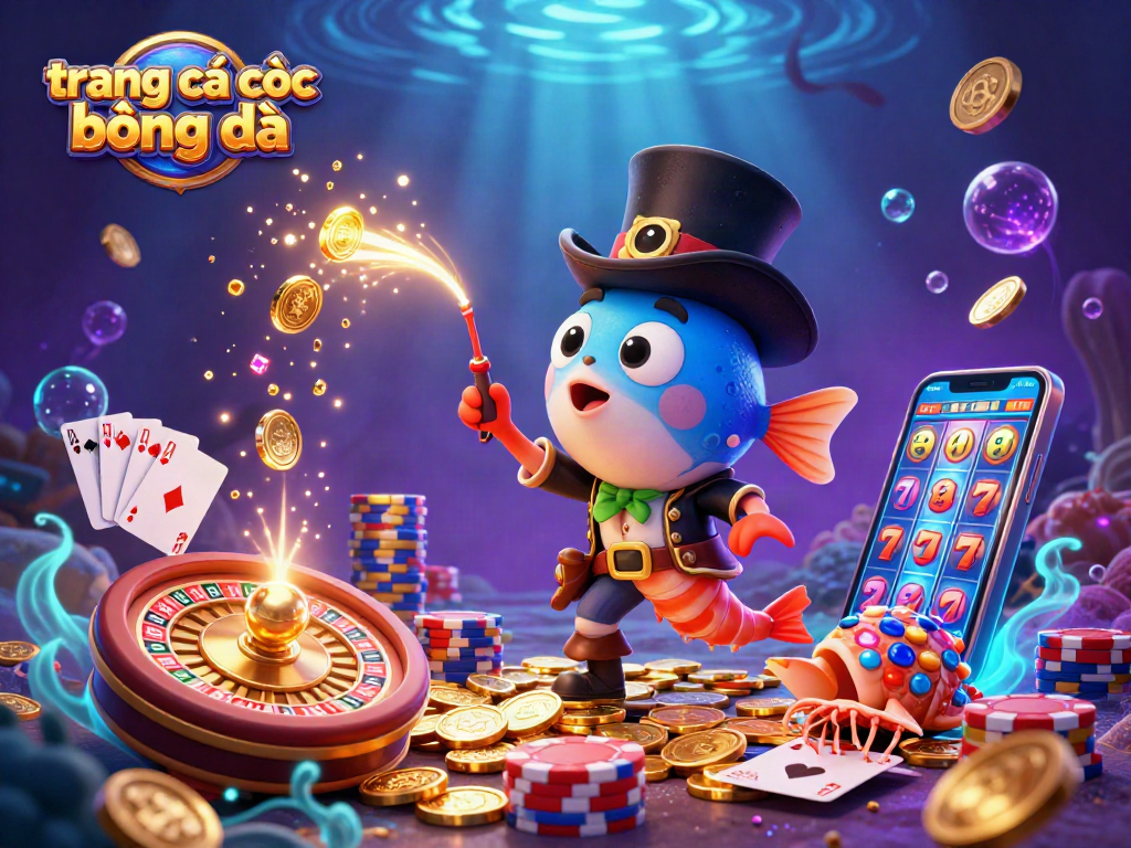 Engage with trang cá cược bóng đá by witnessing an anglerfish and shrimp attracting golden coins and gemstones.