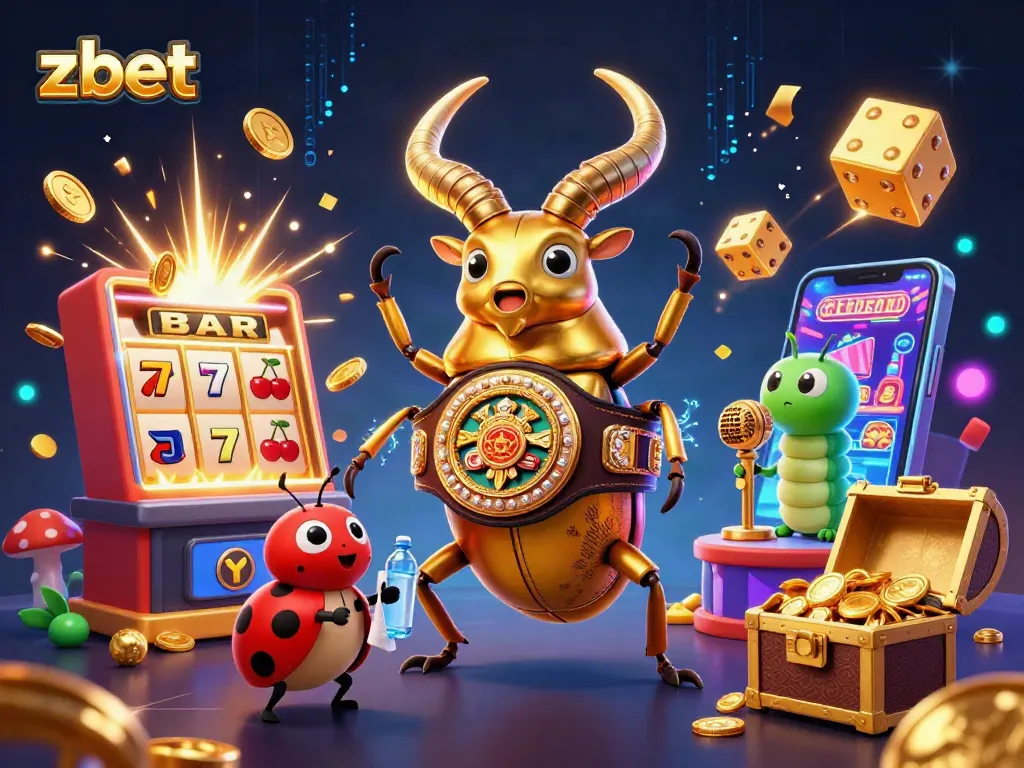 Experience thrilling casino action with zbet’s dynamic scene featuring vibrant cartoon characters and gaming elements.