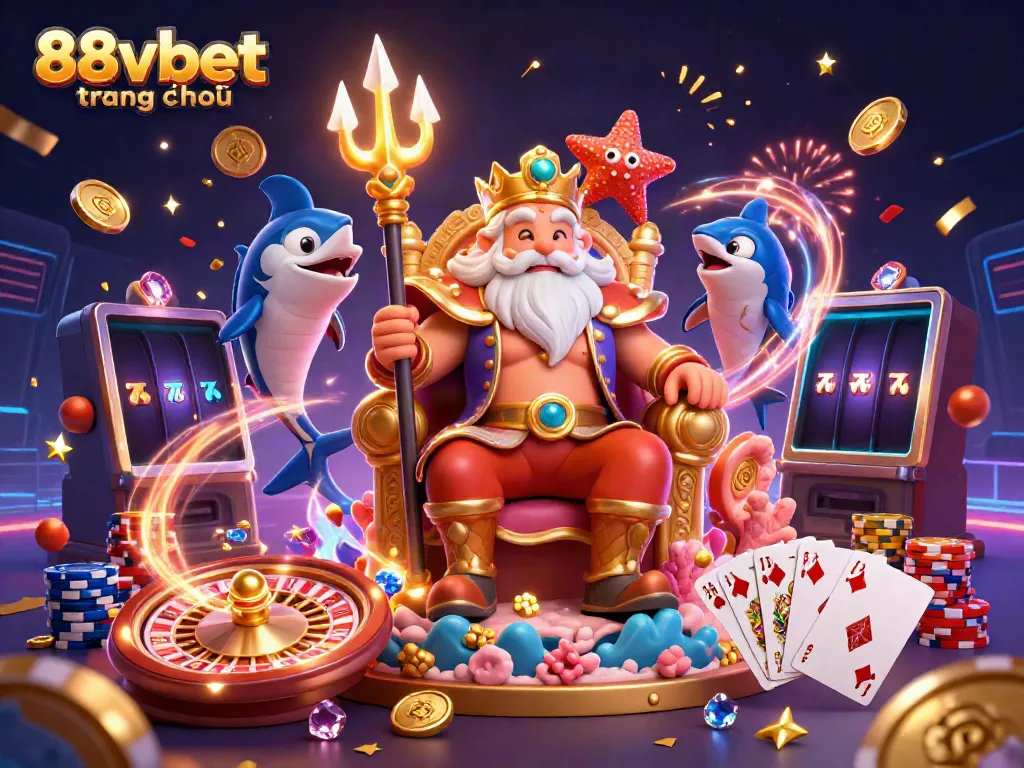Engage with the vibrant 88vbet trang chủ featuring Neptune and casino games, capturing the thrill of online gambling.